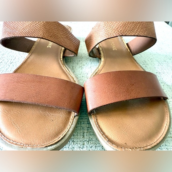 Sun + Stone Brown Sandals Two-Strap Design - Picture 4 of 5